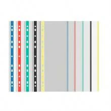 1 pieza de 10 paquetes de bolsas de archivo de borde de color PP con 11 agujeros, bolsa de plástico A4 para almacenamiento de documentos, bolsa de protección de datos de oficina para estudiantes - Multicolor - Ver 3