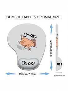 硅胶腕托鼠标垫，6 种款式可爱卡通猫咪设计，防滑支撑，适合家庭和办公室，柔软舒适的手绘风格，22.81x19.2 厘米，办公室腕托，卡通猫咪图案，柔软硅胶材质