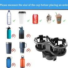 1pc Car Dual Cup Holder, Car Interior Accessory, Suitable For Coffee Cups/Water Bottles/, Beverage Organizer Rack, Cup Holder, Dual Drink Bottle Rack - Black - View 5