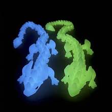 1pc, 30cm 3D Printed Glow-In-The-Dark Crystal Dragon Statue - Multi-Jointed Posable, Random Color Eyes, Durable Plastic Home Decor And Desktop Art Piece, Best Gift For Friends Birthday, Christmas