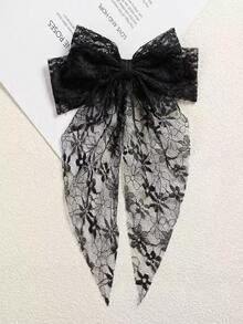 Large Retro Ribbon Bow Hair Clip, Super Fairy Temperament Hair Clip At The Back Of The Head, Spring Clip Hair Accessory