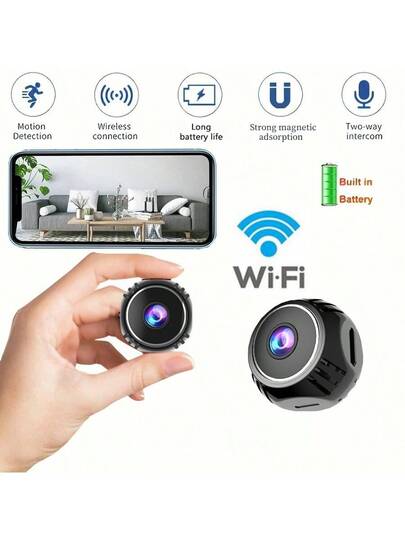 1pc Mini Intelligent HD Camera, Home Security Portable Wireless WiFi 2.4G Mobile Phone Remote Monitoring, Video Recording Function, Baby Monitor, Nanny Motion Detection Function.