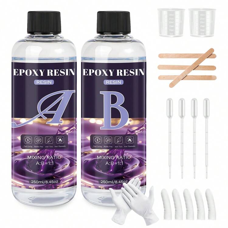 20ml/50ml/100ml Epoxy Resin AB Glue, 1:1 Ratio, Includes Accessories And Tools, UV Resistant, Anti-Yellowing, Fast Curing AB Glue, Suitable For Handmade DIY Jewelry Making And Decorations - Epoxy Resin - View 10