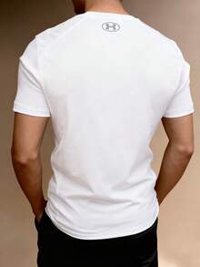 Under Armour Męska koszulka sportowa, do biegania, z krótkim rękawem, szybkoschnąca, elastyczna, do ćwiczeń, z prostymi ramionami, okrągłym dekoltem, z krótkim rękawem, wygodna, dzianinowa koszulka / Sugerujemy zamówienie o dwa rozmiary większych: 23500506