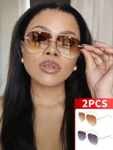 2pcs (gradient Tea + Gradient Gray)