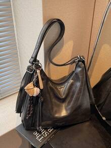 High Quality Crossbody Bags For Women Vegan Leather Hobo Handbags Fashion Shoulder Purse With Adjustable Strap Multi-Functional Backpack Shoulder Handbag + Free Pendants