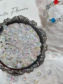 About 50pcs 8*8*5mm AB Colour Heart Shape Acrylic Beads Loose Spacer Beads For Jewelry Makeing DIY Handmade Bracelet Accessories