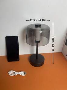 1 Đèn trang trí để bàn sạc USB, có pin 18650-1200mAh, thân đèn bằng kim loại, chụp đèn bằng acrylic, đèn LED bảo vệ mắt với điều khiển cảm ứng làm mờ 3 màu vô cấp, đèn ô, thích hợp cho phòng ngủ, bàn ăn, quầy bar, đầu giường, cắm trại, văn phòng, ký túc xá, nhà bếp, phòng khách, đèn chiếu sáng bàn cạnh ghế sofa, quà tặng ngày lễ, Giáng sinh, ngày lễ tình nhân - Ba màu - Xem 11