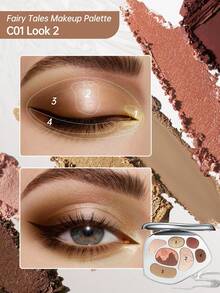 CATKIN Fairy Tale Makeup Palette, Neutral Matte, Metallic, Pearl Texture Makeup Palette C01 - C01 - 查看 7