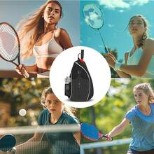 Bolsa de Tenis,Mochila Raqueta de Padel,Mochila de Tenis Para Mujeres y Hombres,Bolsa de Tenis Resistente al Agua,para Raquetas Bádminton y Otros Accesorios Deportivos - Negro - Ver 7