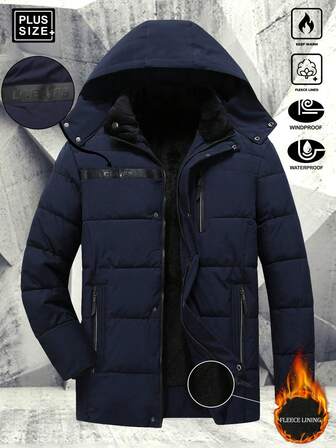 男士秋冬户外休闲运动时尚大口袋可拆卸连帽加厚羊毛大码夹克，适合送给男朋友、丈夫、父亲的礼物