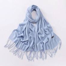 1pc Women's Minimalist Solid Color Faux Cashmere Scarf, Casual Versatile For All Seasons, Fashionable And Elegant Outerwear Decoration, Suitable For Wedding, Church, Evening Party, High-End Premium Ladies Shawl
