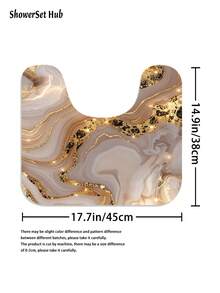 1/3/4件組大理石紋金線設計浴室套裝，72*72英吋大尺寸浴簾，防水耐磨，含12個掛鉤－包含馬桶蓋套、防滑浴室地墊與柔軟小地毯－聚酯纖維布料－可機洗－適合節日裝飾、居家/臥室/住宅/西式/夏季/房間裝飾 - 彩色 - 查看 12