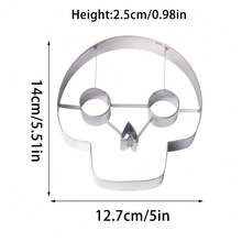 2 Stücke Edelstahl Halloween Ausstechformen - Kürbis & Geister Formen, geeignet für Halloween Fondant Kekse, Gebäck, Party Torten Dekoration - Silber - Übersicht 9