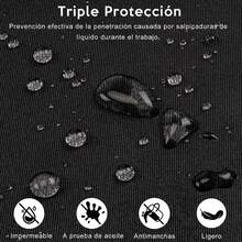 CASAMIEL 2 PCS Delantales de Cocina para Mujeres y Hombres, Delantales Ajustables con Bolsillos para Chef, Mandiles de Poliéster Impermeable para Cocina, Barbacoa, Pintura y Jardinería - NegroGris - Ver 5