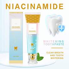 Pasta de dientes blanqueadora con niacinamida, agente blanqueador de encías y dientes, probióticos que eliminan el mal aliento y mantienen la boca fresca, la niacinamida repara y protege los dientes, restaura el blanco natural de los dientes, refresca el aliento, imprescindible para viajes y familias, 100g