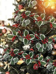 Guirlanda de Natal realista de pinheiro Norfolk de 190 cm (75 polegadas) - Guirlanda verde artificial, adequada para decoração interna e externa, perfeita para varanda, parede, janela e sacada, decoração natalina para casa, guirlanda para sacada - design de pinheiro - textura realista, guirlanda para sacada, decoração de Natal, decoração de Natal com planta artificial para decoração de ambientes. - Multicolorido - Ver 7