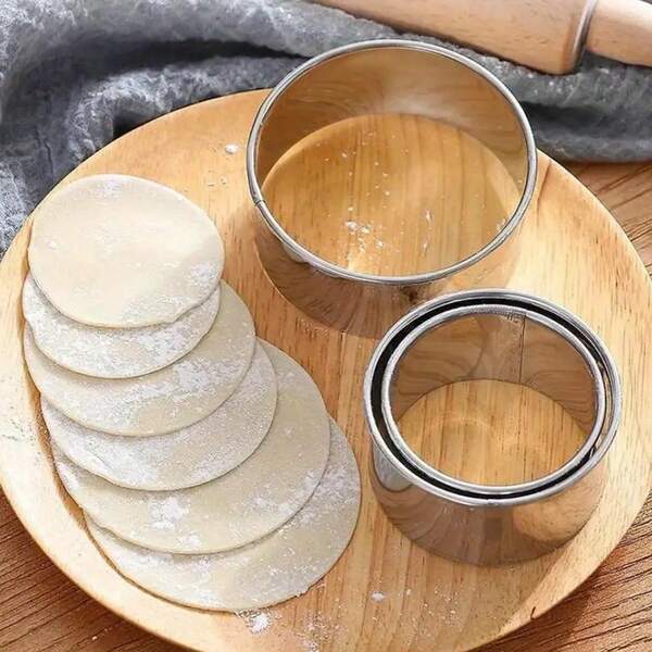 Edelstahl Maultaschen Form, Ausstecher, Maultaschenhaut Schneider, Ausstechform, Kuchenring Tortenring Toast Form, handgemachte Reisbällchen Brötchen Wonton geeignet für Maultaschen, Wonton, Obstkuchen