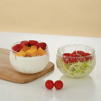 Ensaladera de vidrio, tazón para helado, tazón para fruta, tazón para ramen apto para horno y microondas, tazón para sopa, tazón para postre y condimentos con diseño de flor de loto