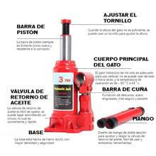 3 Toneladas Hidráulicos, Gato hidráulico para coche, Gato Hidraulico Plataforma Elevadora Para Auto, Gato Hidráulico Botella Para Vehículos, Rápida Soldado Con Autógena - 3T - Ver 6