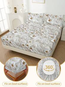 1 pieza Sábana ajustable, Ropa de cama, Sábanas, Sábana ajustable, Cubierta de cama amigable con la piel, Ropa de cama suave y cómoda para el dormitorio, Funda de colchón de moda, Protector de colchón totalmente cubierto, Sábana ajustable para cama individual, doble, king, queen, Disponible en varios tamaños (Almohada y funda de almohada no incluidas), Lavable a máquina