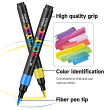 168 Farben Acrylfarb-Stifte, Doppelspitzen Kunst-Markerset, Feinspitzen Marker geeignet für Felsen-Malerei, Holz, Leinwand, Stein, Glas, Keramik, DIY Basteleien, Kunstschulbedarf