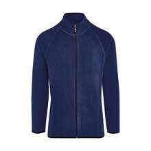 SIGNATURE Mens Zip Microfleece Tagless Jacket (Navy) - Navy Blue - View 1