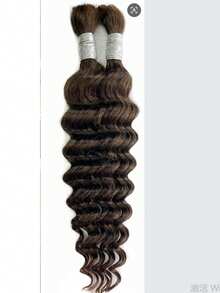 Eulisi 夹式接发真人发，60% 女士夹式接发，天然真人发，18 英寸 135 克 8 件，1 根墨黑色直发。真人发辫，适用于波西米亚风辫子，深水波浪，散装真人发 110 克，14-30 英寸卷发，适用于波西米亚风辫子接发，无纬 12A 湿发和波浪发，2 捆/包，自然色，P4/27#，99J#，27#，4#， - 黑色 - 查看 62