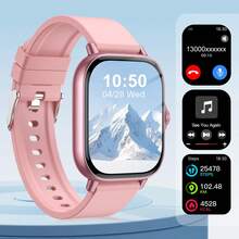 Reloj inteligente unisex, pantalla táctil completa de 1.83", con notificaciones, llamadas inalámbricas, múltiples modos deportivos, pronóstico del tiempo, control de cámara, podómetro, caja de metal, compatible con iOS y Android, regalo ideal para familiares y amigos - Multicolor - Ver 13