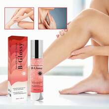 Suero corporal alisador B-Glossy - Manteca de karité, ácido hialurónico anti-arrugas, tratamiento corporal hidratante y iluminador para rostro, cuello y manos - Reduce visiblemente las líneas finas y restaura un brillo juvenil - 3.38 Fl.Oz/100ml