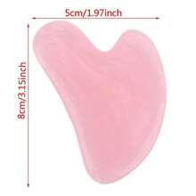 Heart-Shaped Gua Sha Plate, Rose Quartz Gua Sha Board, Facial Beauty Tool For Full Body Use - Pink - View 5