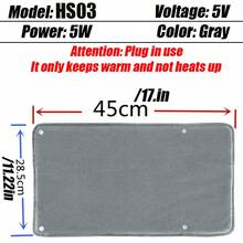 Almohadilla de calefacción alimentada por USB, adecuada para manos, pies y cintura, calentador portátil, calentador eléctrico con interfaz USB, calentador de manos eléctrico de grafeno, chal calentador de manos USB para uso en invierno en la oficina y el hogar, adecuado para el hogar, la oficina y el automóvil, regalo perfecto - Multicolor - Ver 2