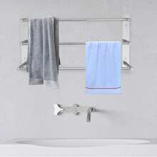 304 Stainless Steel Three-Tier Towel Rack Silver - Silver - View 1