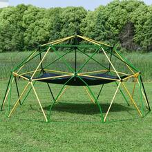 MERAX 12ft Geometric Dome Climber Play Center, Kids Climbing Dome Tower With Hammock, Rust & UV Resistant Steel Supporting 1000 LBS - 12ft-(Green + Yellow) - View 4