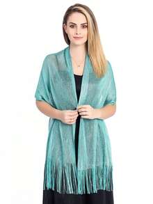 1pc Party/Banquet Silver Metallic Scarf/Shawl