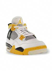Nike 耐克女子运动鞋 AIR JORDAN 4 RETRO 运动高弹轻便缓震亲肤易搭配健身休闲街头旅行郊游白/黄 AQ9129-101 - 黃白色 - 查看 4