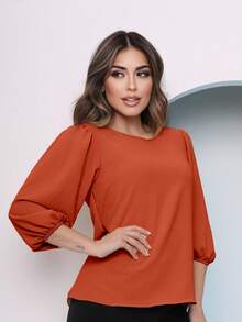 Women's Blouse With 3/4 Sleeves - Café integral - Ver 2