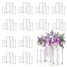5pcs Glass Vase Cylinder Vases For Centerpieces Small Flower Glass Vases Home Decor Centerpiece Table Clear Flower Vase Decorations For Wedding&Holiday 4,6,7.5,8,10 Inch Tall - 無色 - 查看 7