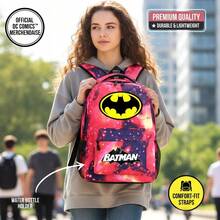 Warner Bros 3pcs/Set WB Batman Backpack Set, Casual Backpack, Collegiate Style Fashion Student Backpack, Printed Large Capacity Outdoor Backpack, Cute Cartoon Backpack, Back To School, Halloween, Christmas Gift - Multicolor - View 4