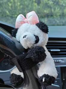 Ornament drăguț cu ursuleț de desene animate, decor creativ pentru bordul mașinii, accesorii interioare auto, decor pentru volanul mașinii, păpușă de pluș