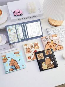 Capybara Cartoon Pattern Id Card Bag, Multiple Colors Are Available, Fashionable And Individual, Ultra-Thin, Lightweight And Portable, Suitable For Storing ID Cards/Passport/Driver's Licenses/Bank Cards/Credit Cards/Shopping Card, Can Be Used As A Gift For Birthdays, Anniversaries, Valentine's Day, Christmas, New Year And Other Festivals, Given To Family Members, Lovers, Friends And Elders