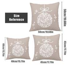 MEMNUN 4pcs Christmas Deer & Snowflake Printed Cushion Cover [No Pillow Insert], 17.7*17.7in(45*45cm)/19.69*19.69in(50*50cm)/15.75*15.75in(40*40cm), [Single-Sided Printing] Merry Christmas Decorative Polyester Throw Pillow Cases For Sofa, Bed, Living Room, Bedroom, Car, Office, Hotel, Suitable For All Seasons, Christmas Gift For Family And Friends - Multicolor - View 4