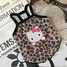 Sanrio Chaleco de gato de seda de hielo ligero de verano, anti-desprendimiento, transpirable, ropa fresca para mascotas, vestido con tirantes