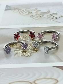 1 Stück Nasenring aus Edelstahl mit Strass Stern, unisex minimalistischer Nasenpiercing Schmuck, Titan Körperschmuck für Partys, Geschenk für Freunde