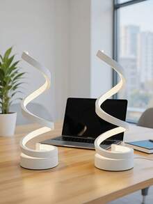 2 pezzi Lampada da scrivania a LED a spirale moderna, lampada da comodino dimmerabile con 3 modalità di colore per camera da letto, lampada da scrivania a spirale con luminosità regolabile per soggiorno, studio, decorazione della stanza, include lampadina LED