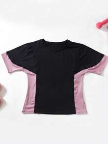 5pcs Women Sports Suit Set: Loose Batwing T-Shirt + Loose Sports T-Shirt + Sports Bra + Outdoor Pants + Loose Shorts, Gym Outfit Spring - Dusty Pink - View 8