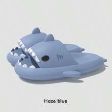 Sandales tongs en forme de requin mignonne, tongs à semelle épaisse à bout ouvert, tongs pour couples, tongs d'intérieur pour femmes, tongs de style vacances à la plage en matériau EVA pour hommes