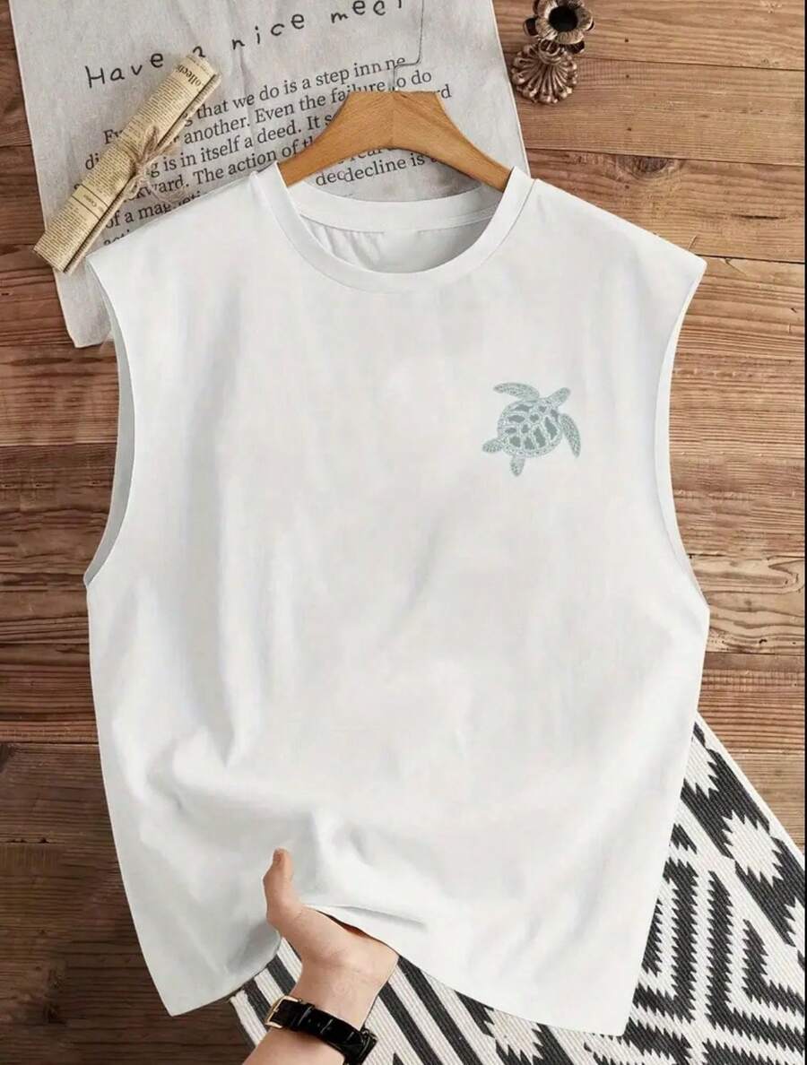 Camiseta Regata Branca Tartaruga The Ocean Cavada Masculina - Branco - Visão 1