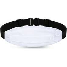 Cangurera Deportiva para Hombre Mujer, Cangurera Riñonera Deportiva para Correr, Riñonera de Marcha con Cinturón Regulable, Impermeable y ligero, para Viaje, Correr, Ciclismo y Gimnasio (Negro) - Blanco - Ver 2