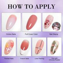 LIMEGIRL 免洗凝胶指甲套装，4 种颜色红黄蓝白渐变指甲油套装，免洗凝胶法式指甲美甲无需擦拭浸泡 UV DIY 艺术家居沙龙 - 彩色 - 查看 4